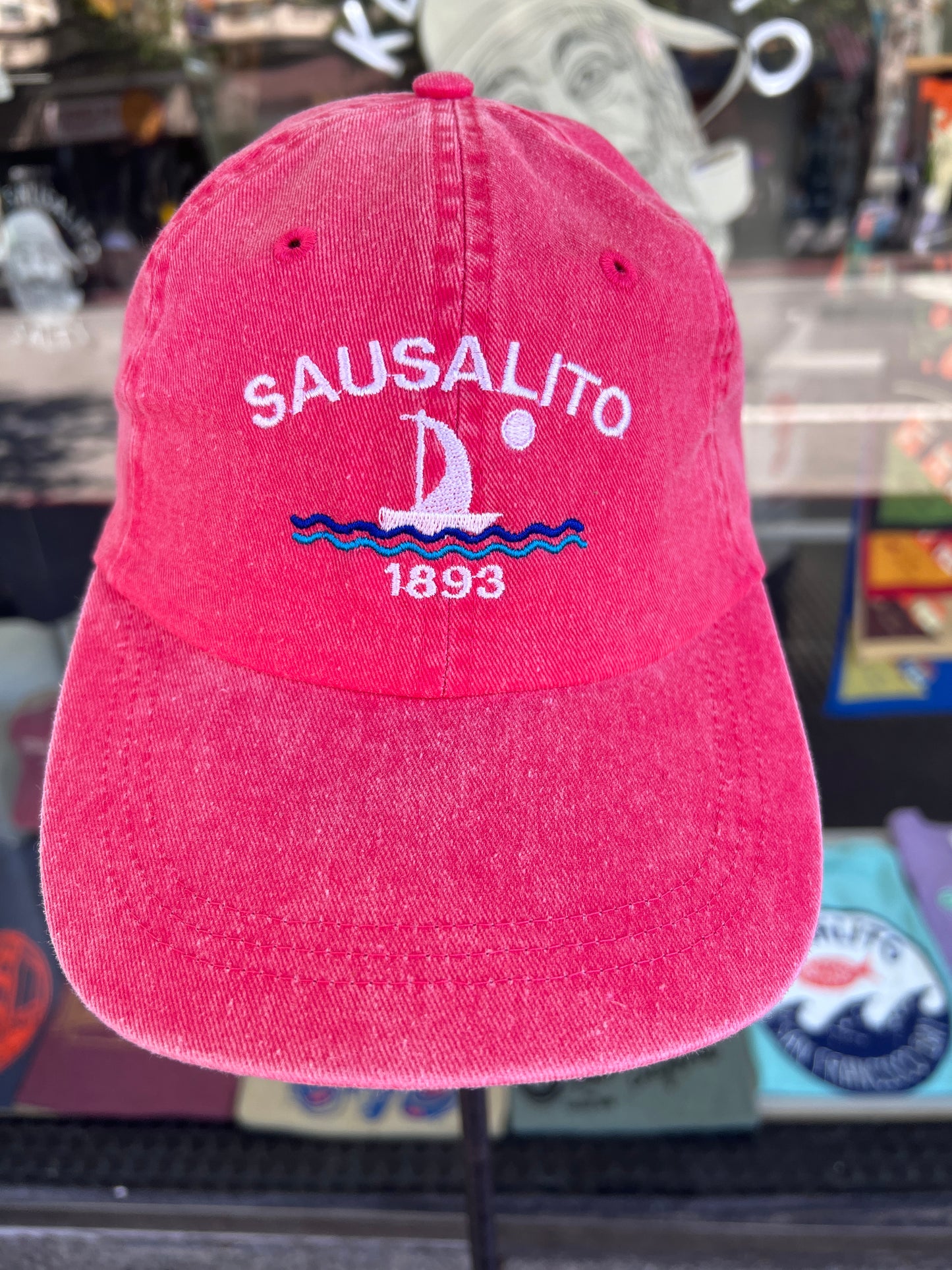 Sausalito Full Moon Sail 1893 Over Washed 100% Cotton Cap