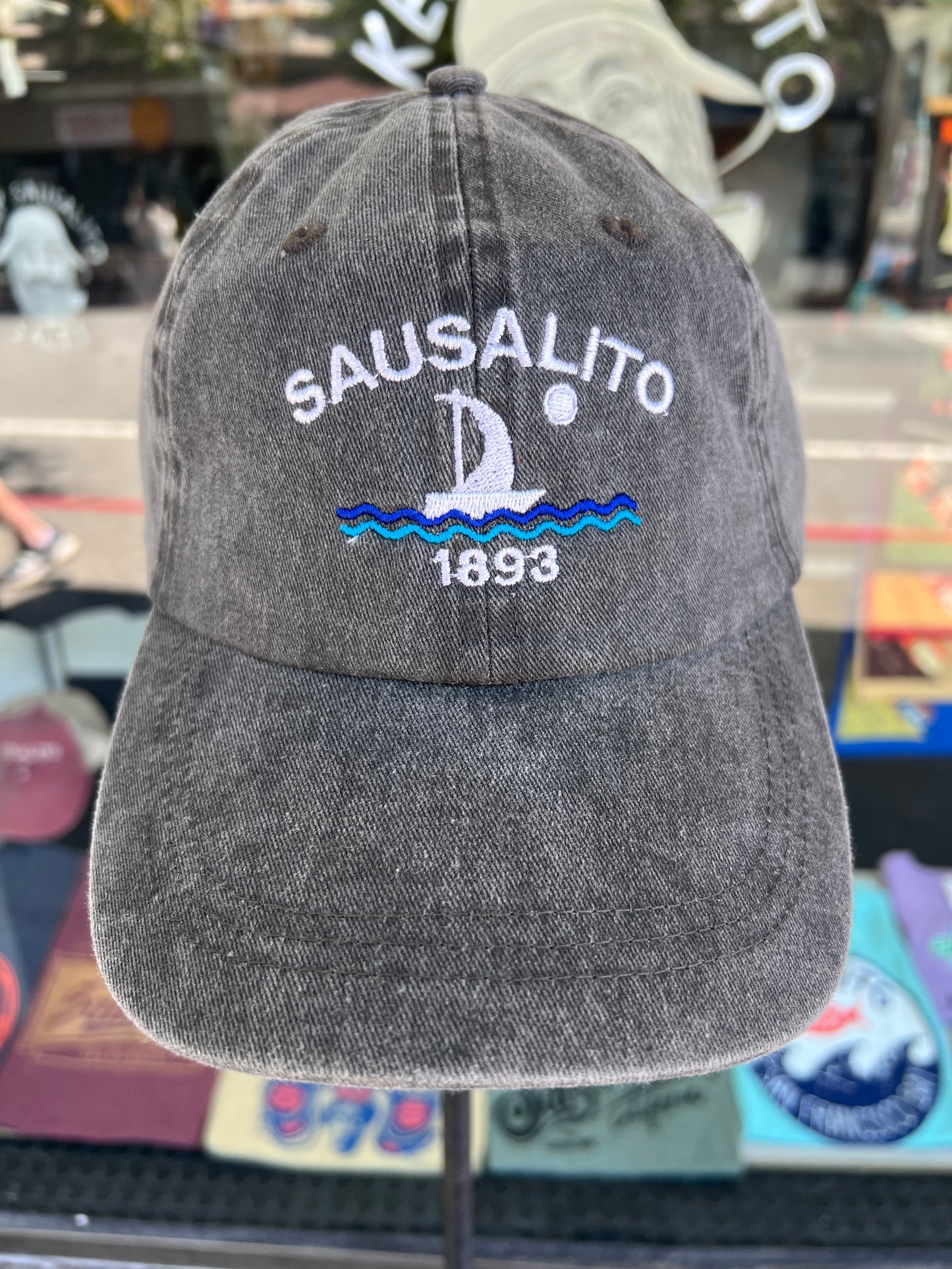 Sausalito Full Moon Sail 1893 Over Washed 100% Cotton Cap