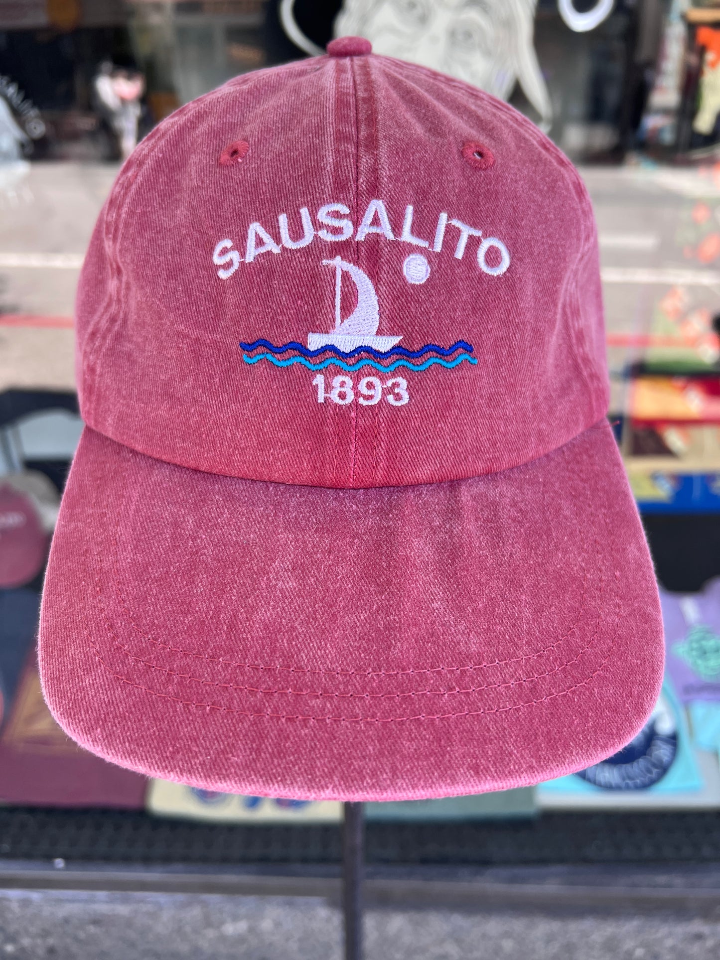 Sausalito Full Moon Sail 1893 Over Washed 100% Cotton Cap
