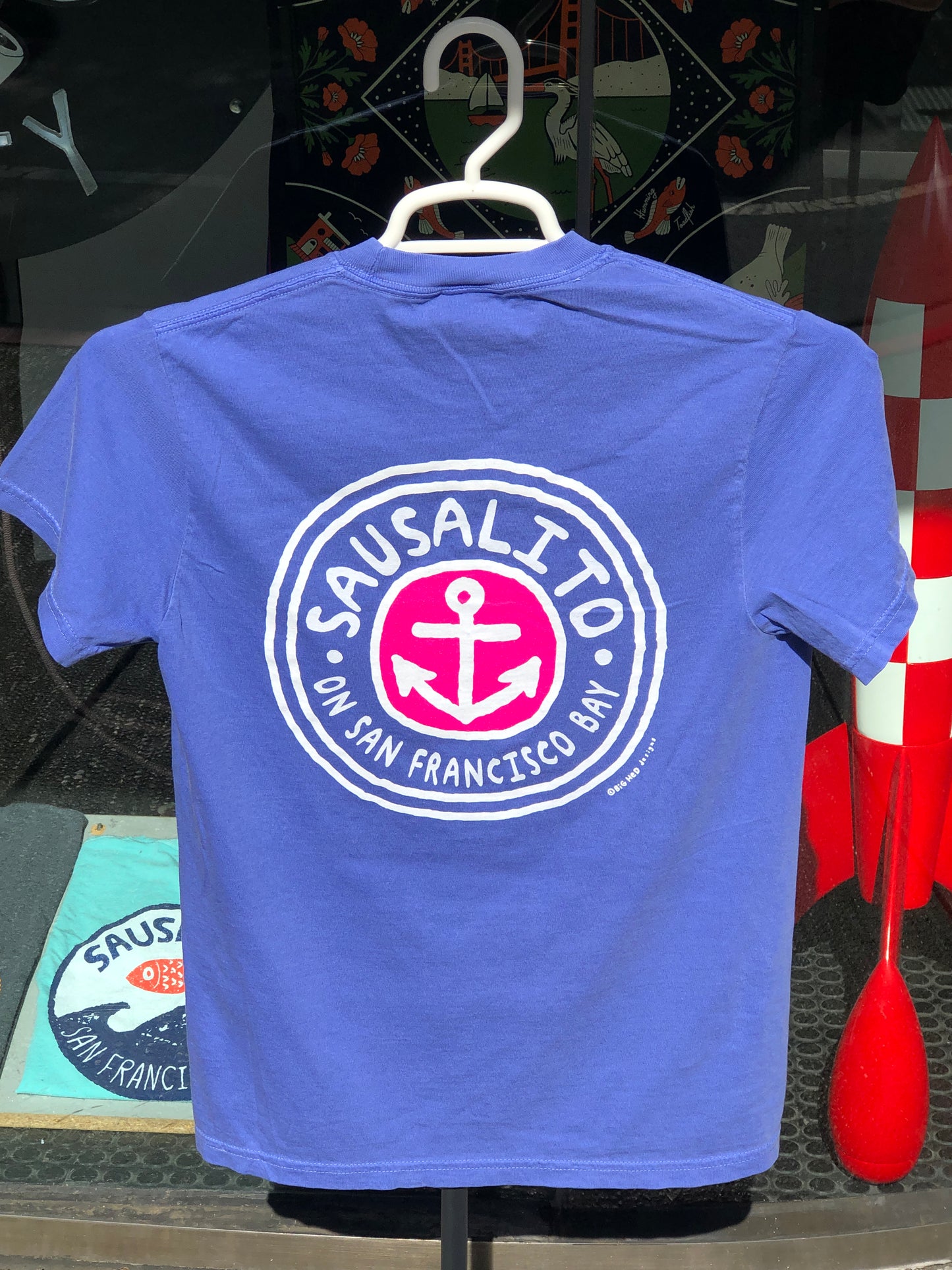 Sausalito On San Francisco Bay Bright Anchor Unisex Short Sleeve T Shirt
