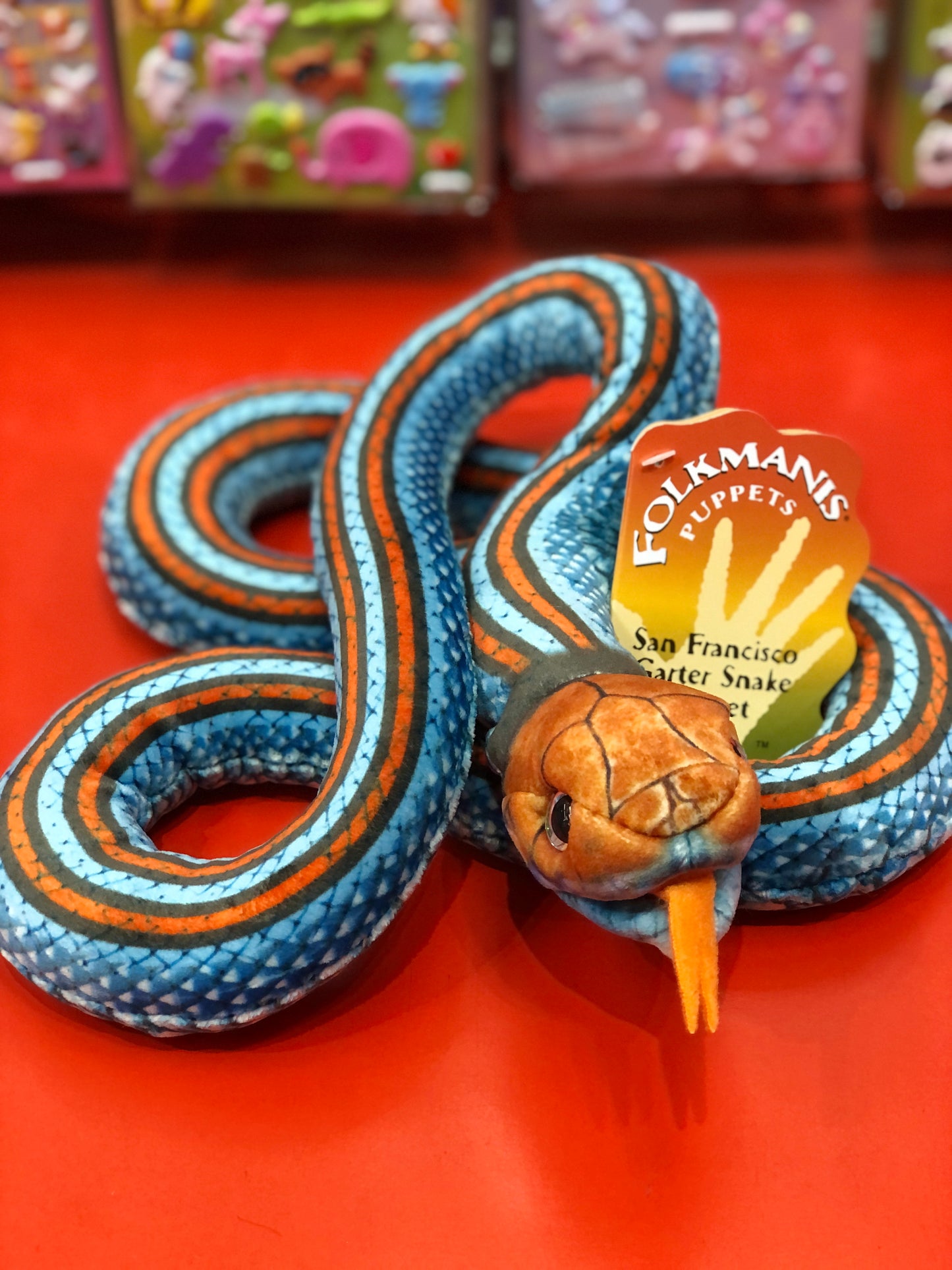 Folkmanis San Francisco Garter Snake Finger Puppet 19"
