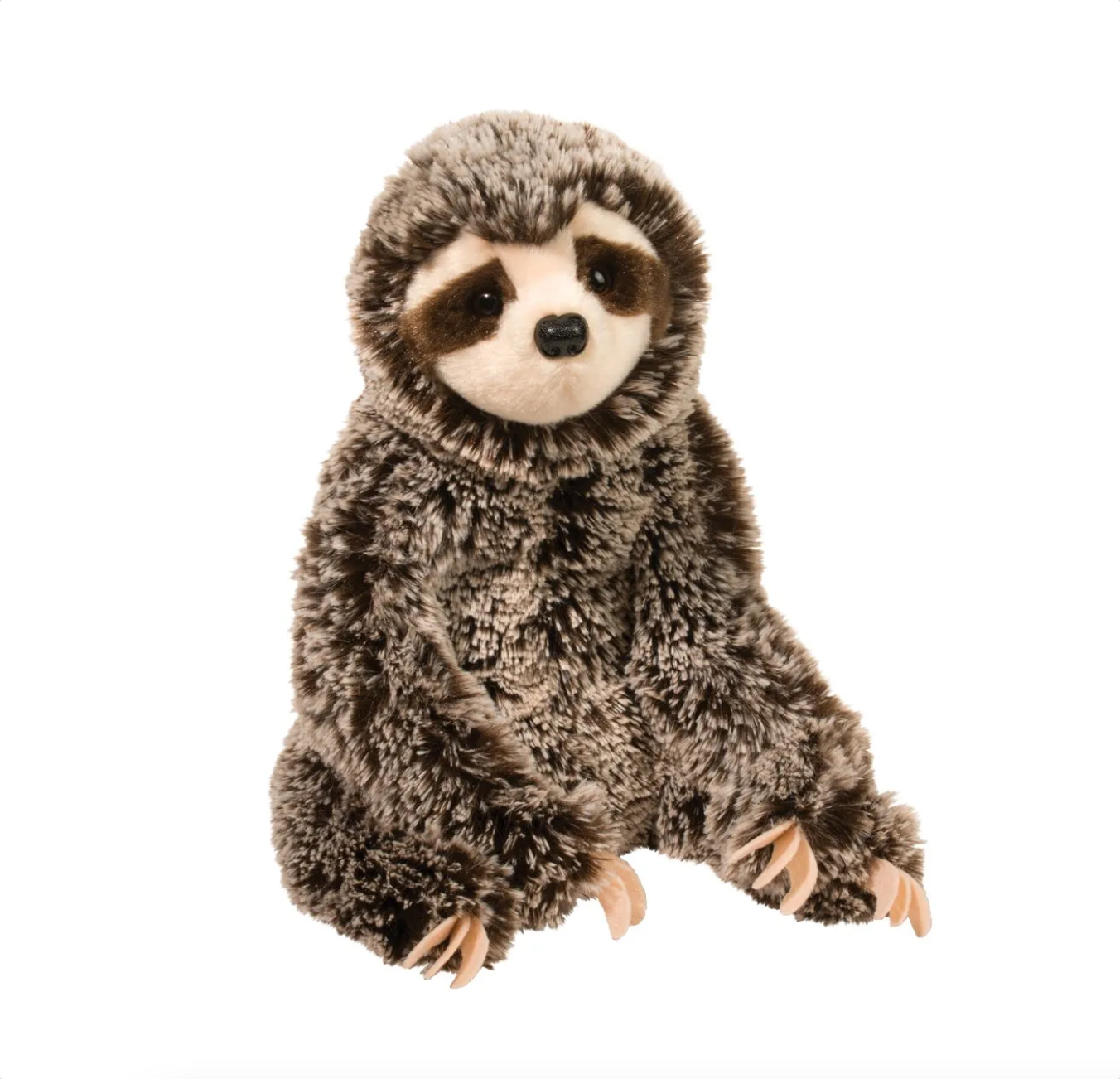 Cuddly 11" Douglas Libby sloth plush with soft brown fur, realistic features, and floppy arms perfect for snuggling