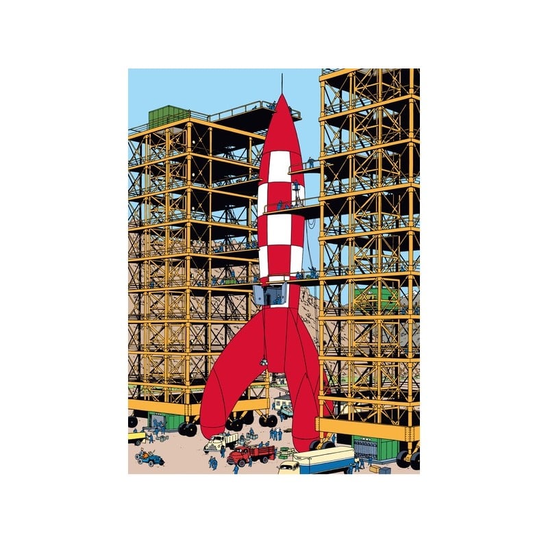 Tintin Moon Rocket At Launch Pad A4 File Folder Ref: 15180