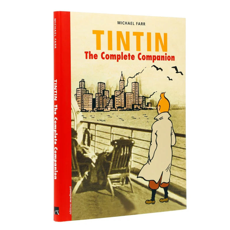 Book cover of "Tintin: The Complete Companion" showing Tintin overlooking a city skyline from a ship's deck