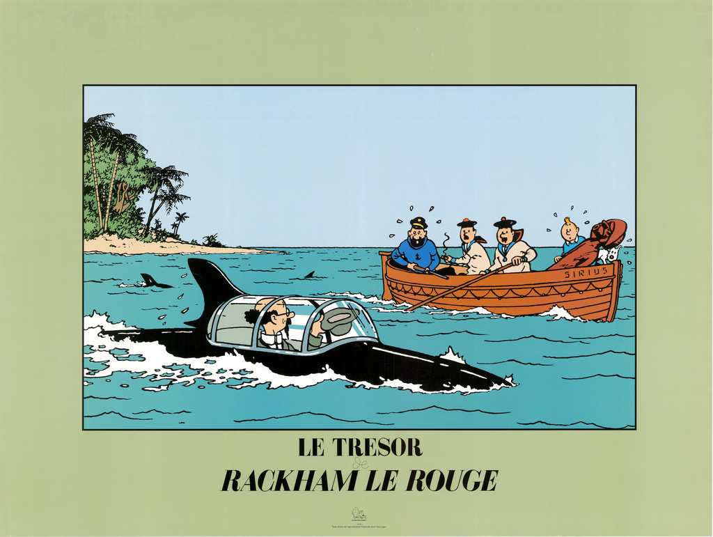 Tintin Le Tresor Rackham Rouge (Red Rackham's Treasure) Poster