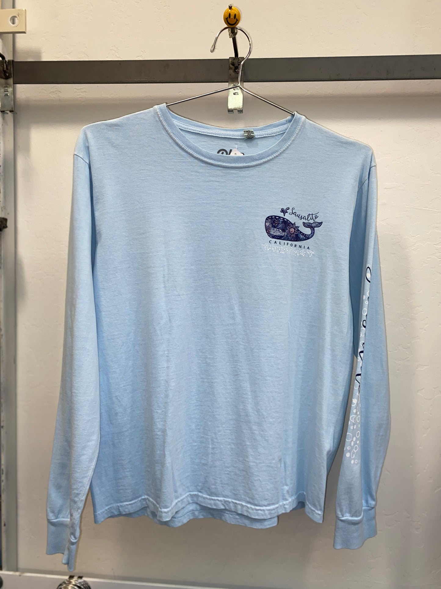 Sausalito Flower Whale Long Sleeve Unisex T Shirt