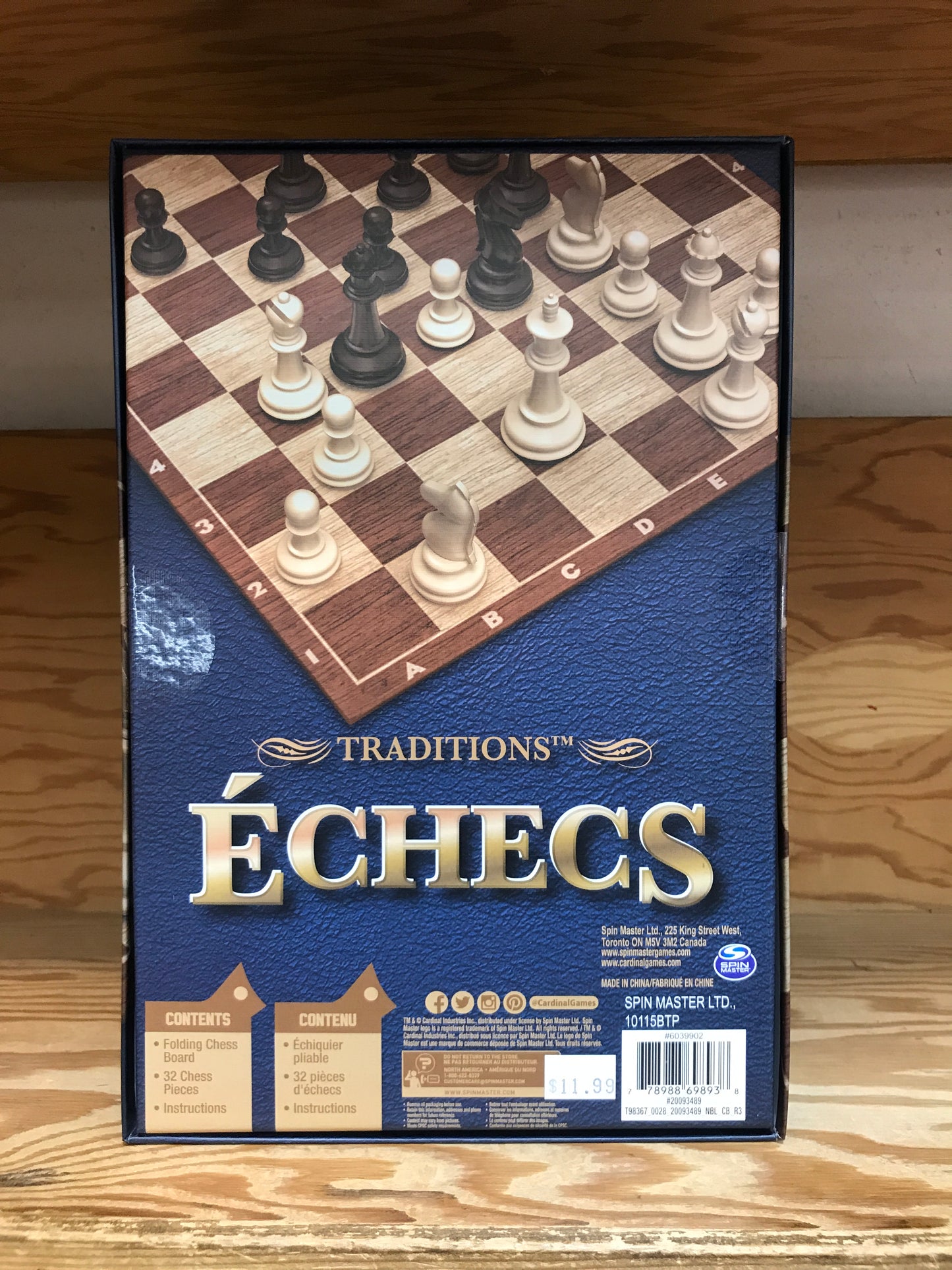 Traditions Chess set box featuring wooden board and pieces, includes folding board and 32 chess pieces for ages 6+