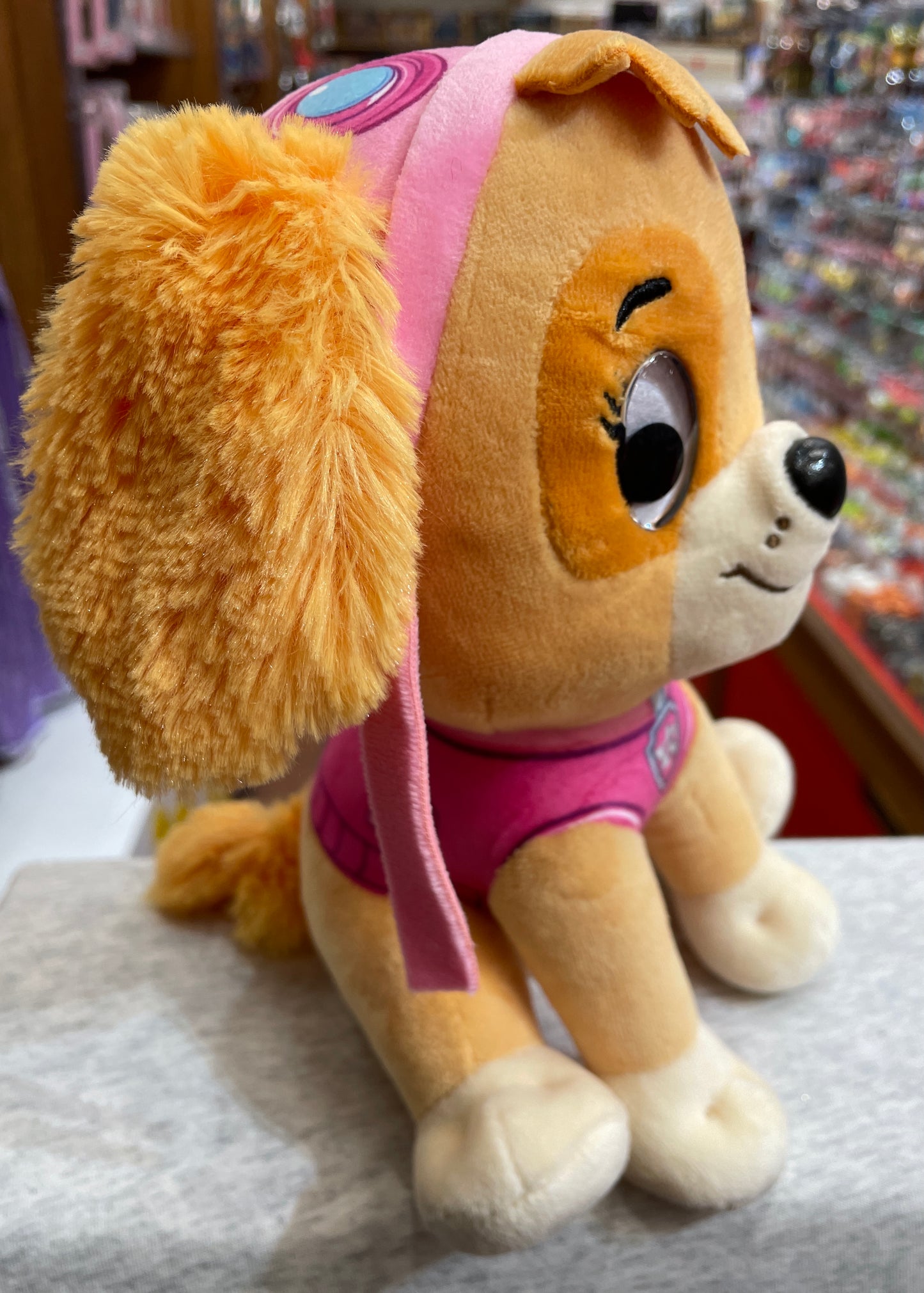 Gund Paw Patrol Skye plush toy, 9-inch Cockapoo puppy in pink pilot uniform with goggles, soft and cuddly