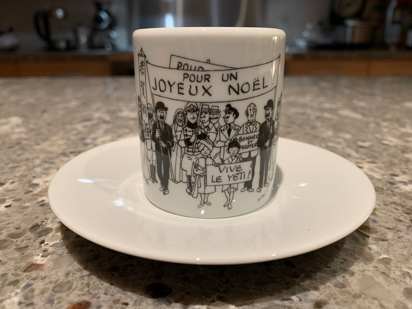 Tintin Espresso Cup Set Hergé Christmas and New Years Card 1972 Ref.47982