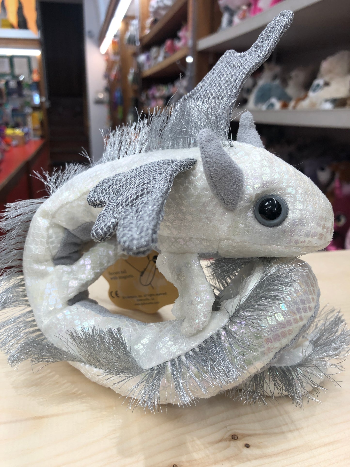 Folkmanis Pearl Dragon Wristlet Finger Puppet 12"