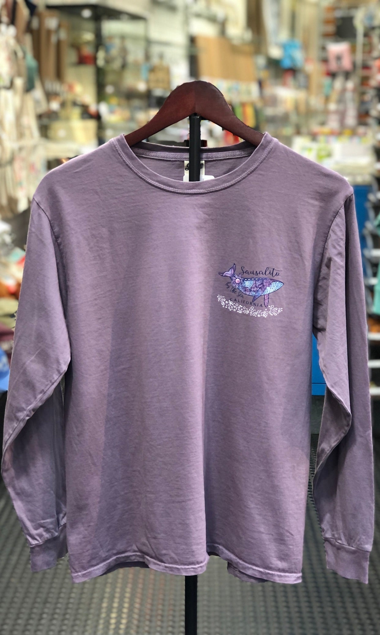 Sausalito Bubbling Humpback Whale Unisex Long Sleeve T Shirt