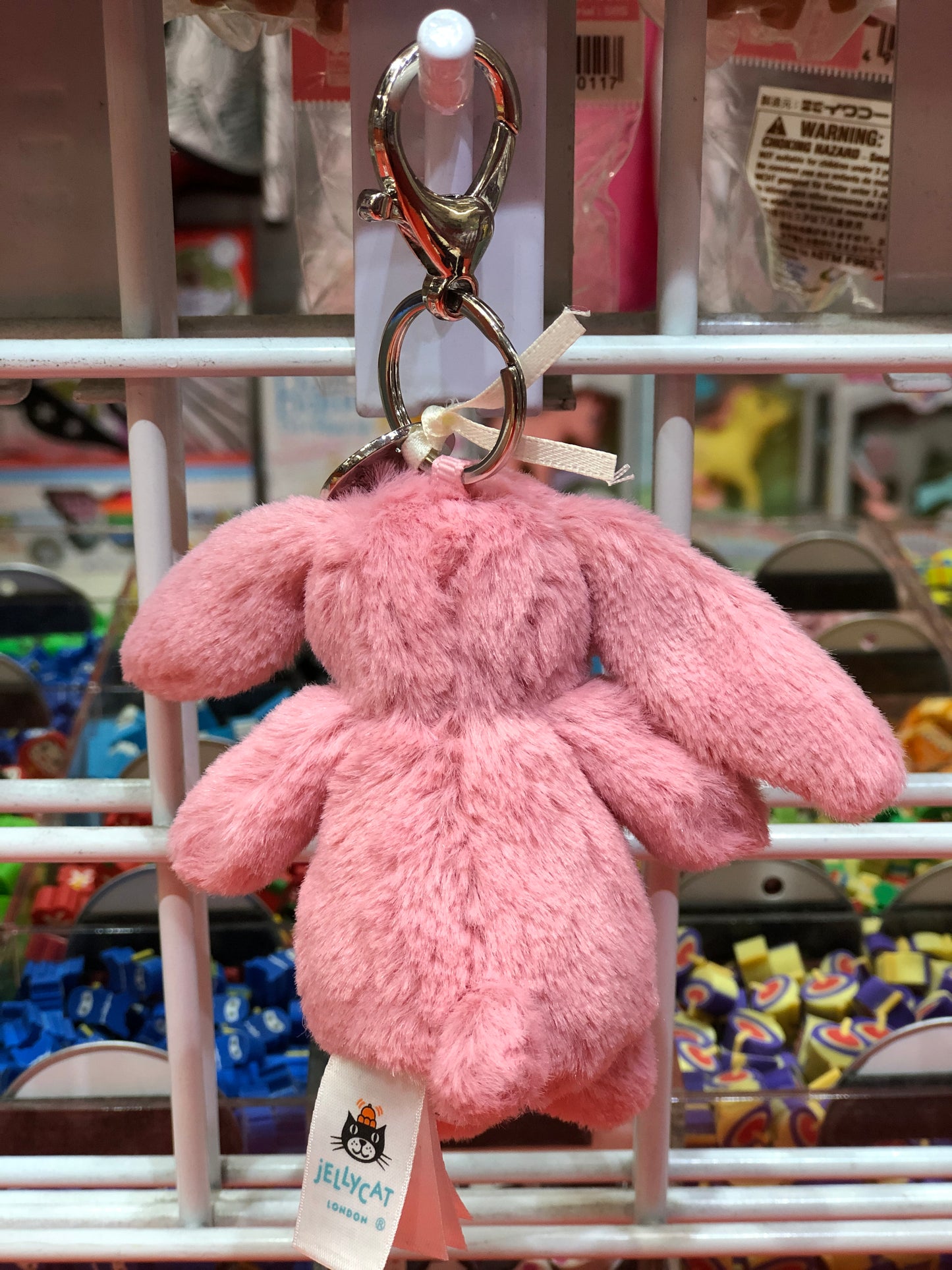 Jellycat Bashful Bunny Pink Bag Charm 6"