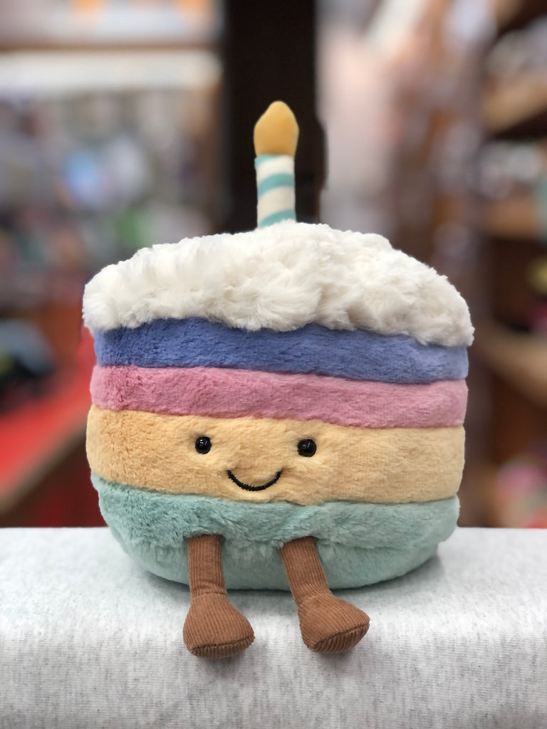 Jellycat Amuseable Rainbow Birthday Cake Medium Plush 10"
