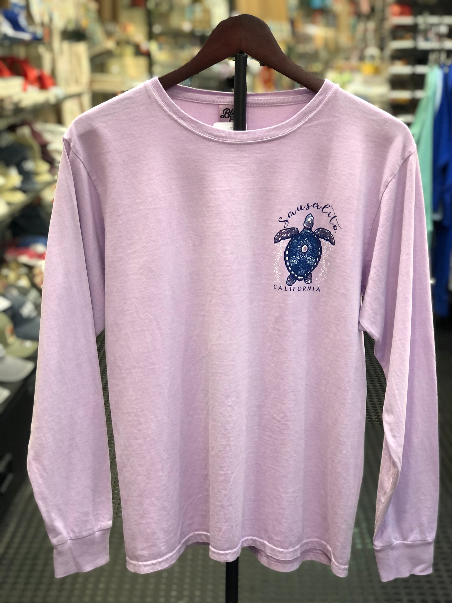 Sausalito Flower Turtle Long Sleeve Unisex T Shirt