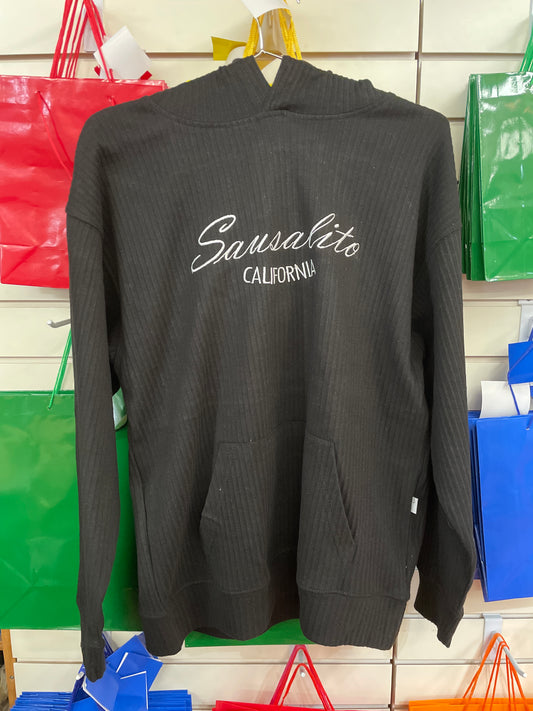 Sausalito California Embroidered Ribbed Hoody Womens
