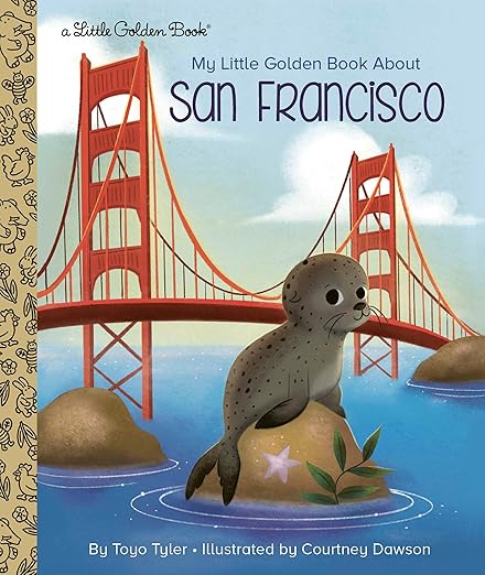 A Little Golden Book book cover featuring a seal and the Golden Gate Bridge.