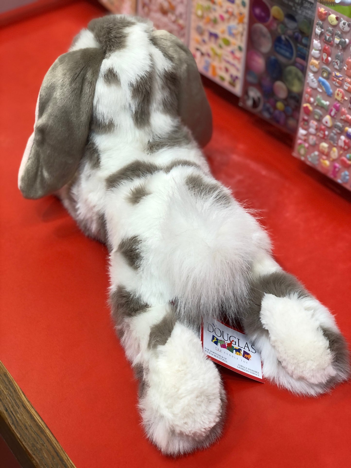 Douglas Ramsey Gray Spotted Bunny Plush 18"