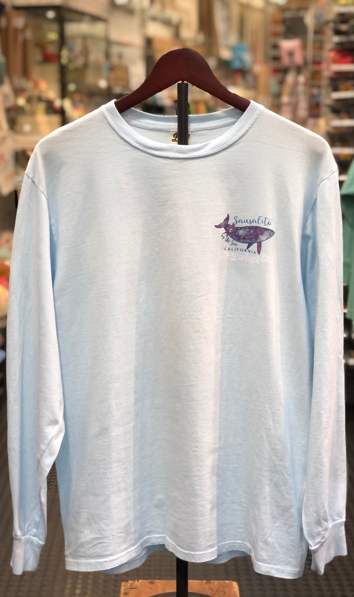 Sausalito Bubbling Humpback Whale Unisex Long Sleeve T Shirt