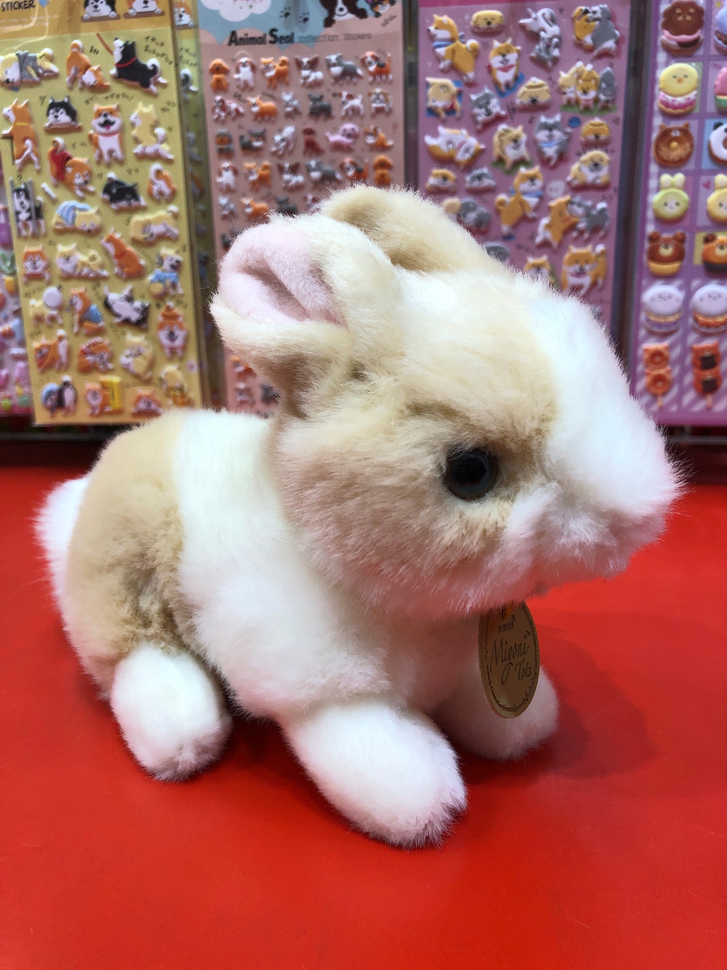 Aurora Miyoni Tots Ginger and White Baby Bunny Plush 7.5"
