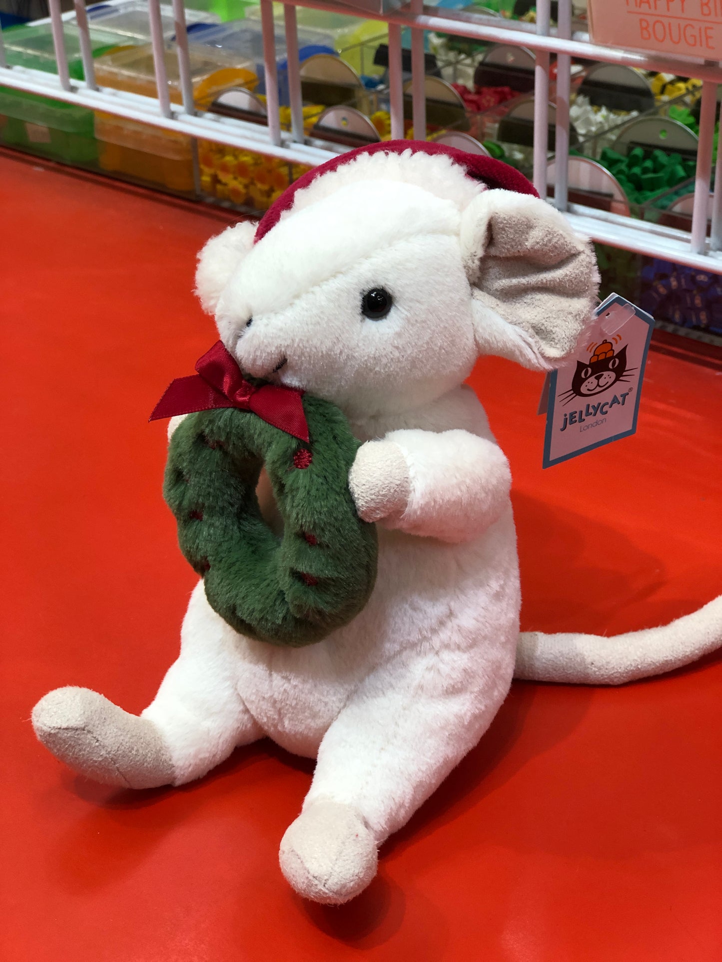 Jellycat Merry Mouse with Wreath Plush 8"