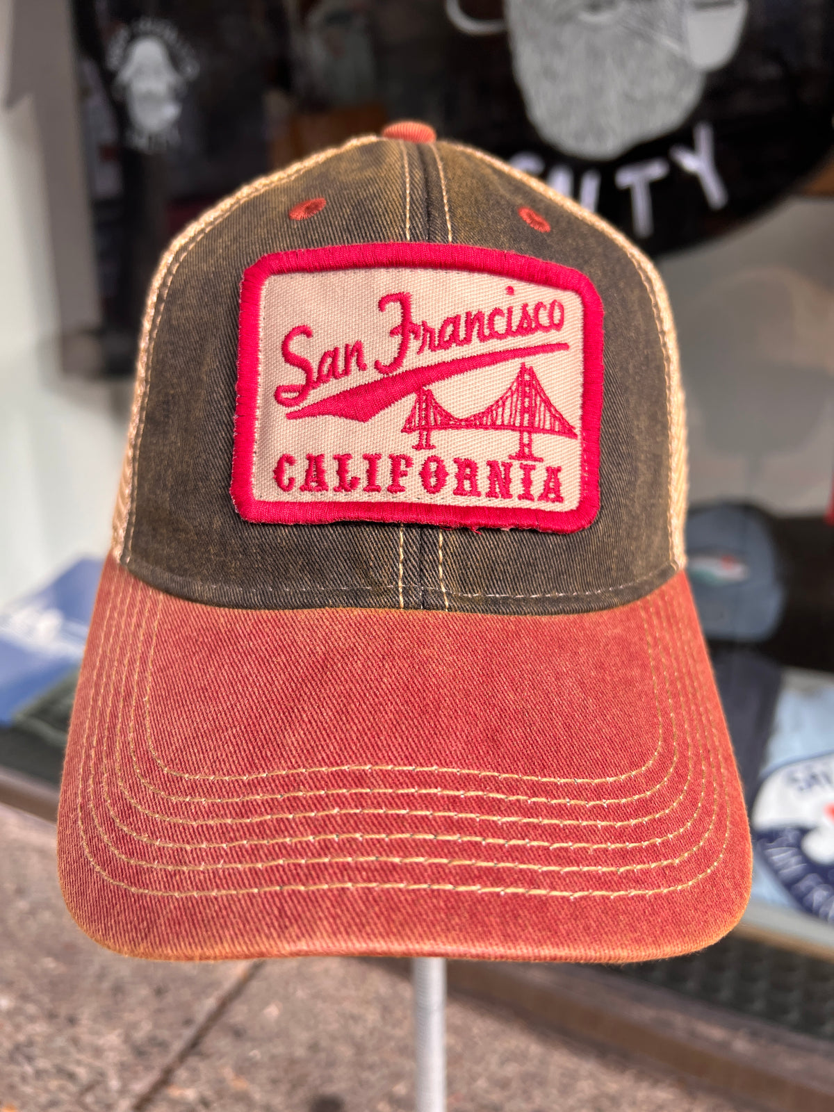 SPICY WOMENS OS BRIDGE ST HAT CO.MESH BACK TRUCKER CAP BESTIES COLLECTION NEW San Francisco Under Stroke Golden Gate Bridge Trucker Mesh  main image 3