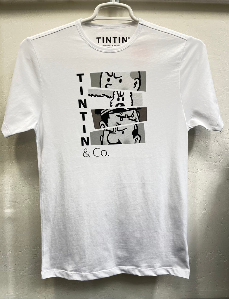 Tintin & Co Black and White Short Sleeve Unisex T Shirt