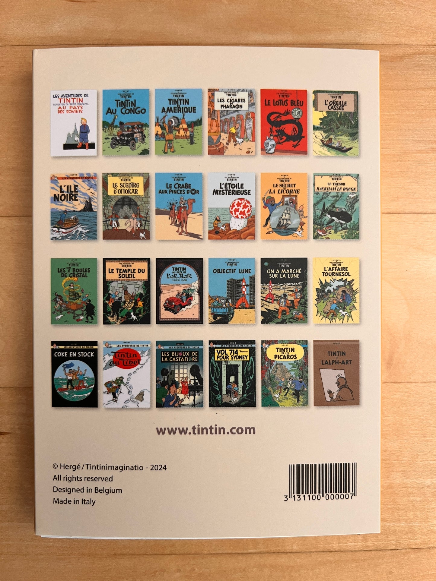 The Adventures of Tintin Book Cover Postcard Book Ref: 31311