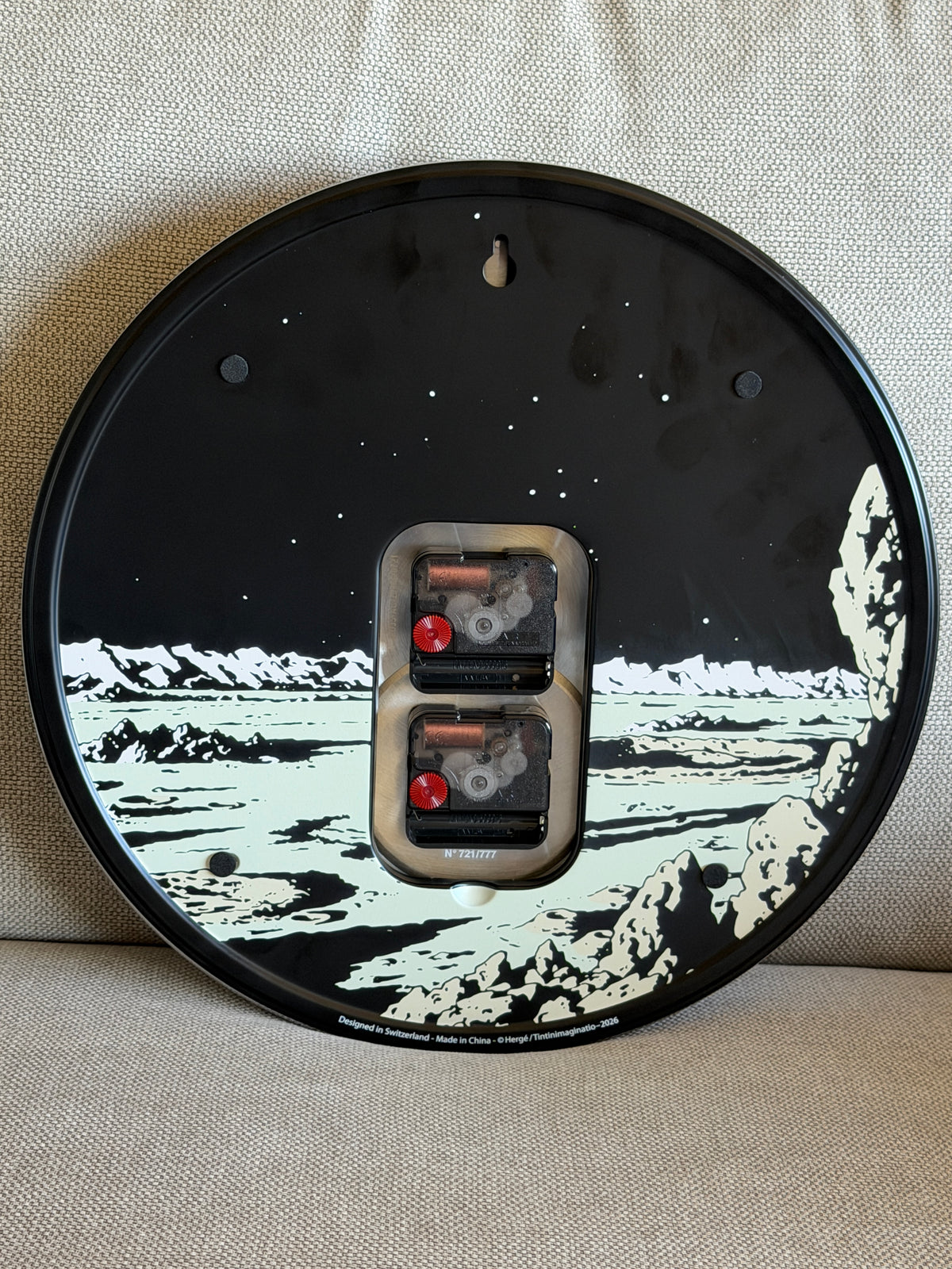 Tintin Moon Rocket Silver Clock Limited Edition