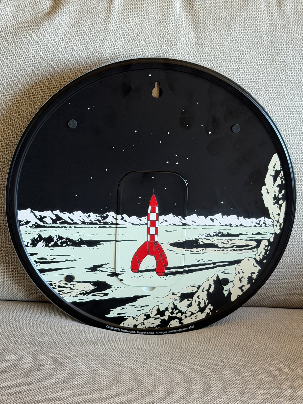 Tintin Moon Rocket Silver Clock Limited Edition