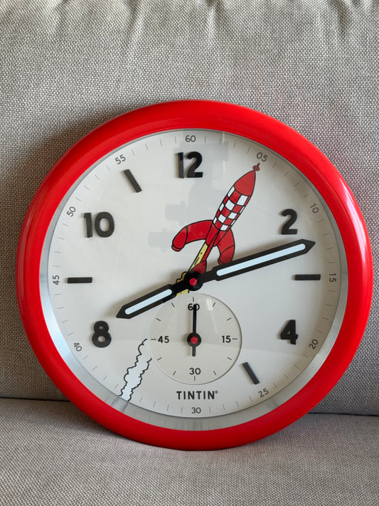 Tintin Moon Rocket Red Wall Clock Ref: 82056