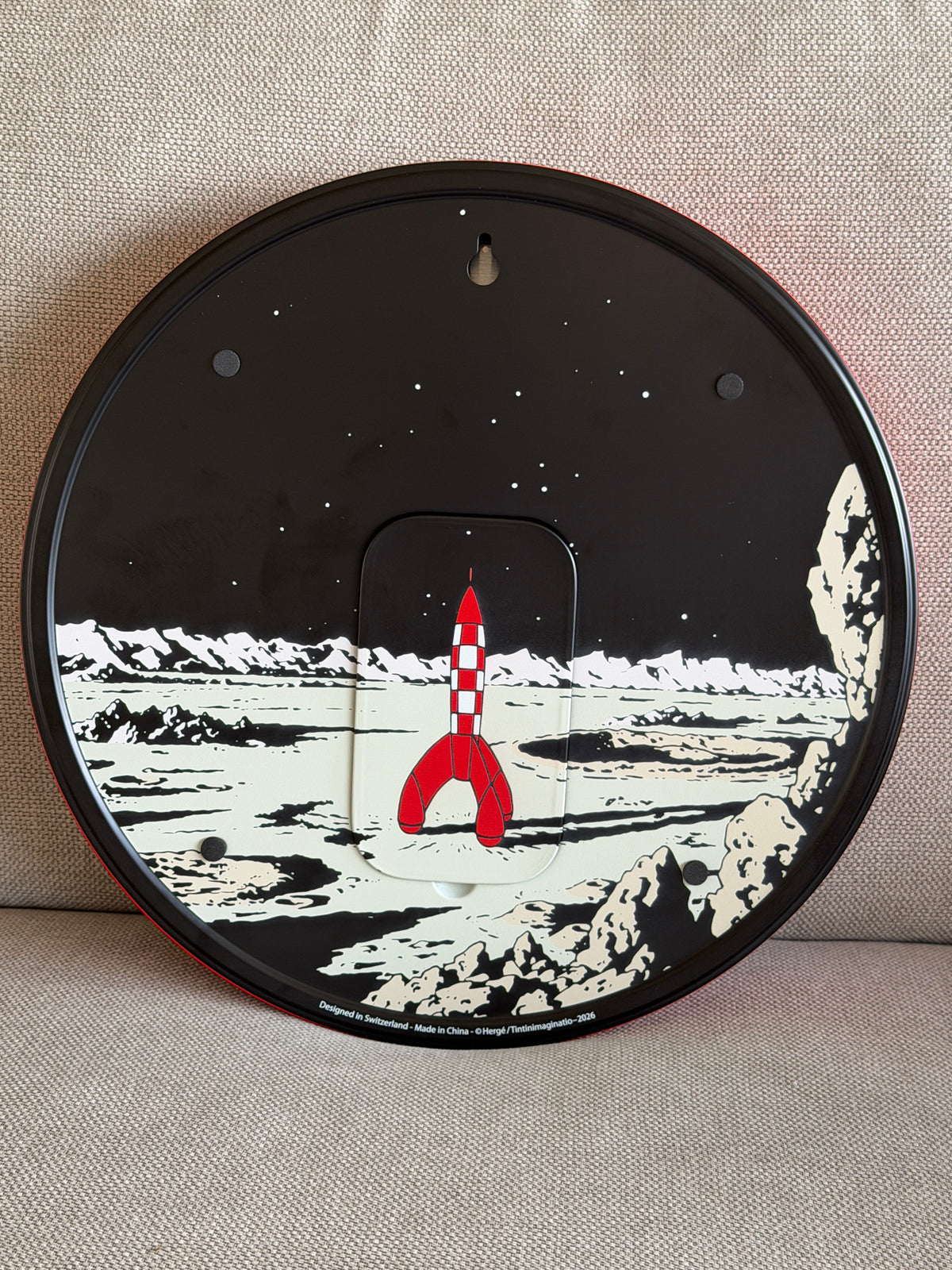 Tintin Moon Rocket Red Wall Clock Ref: 82056