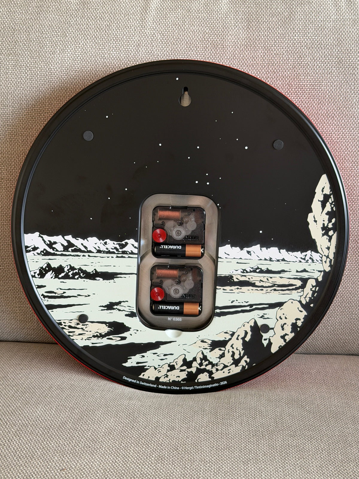 Tintin Moon Rocket Red Wall Clock Ref: 82056