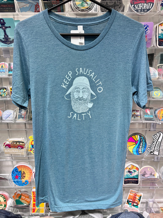 Ice Blue Keep Sausalito Salty Unisex Short Sleeve T Shirt