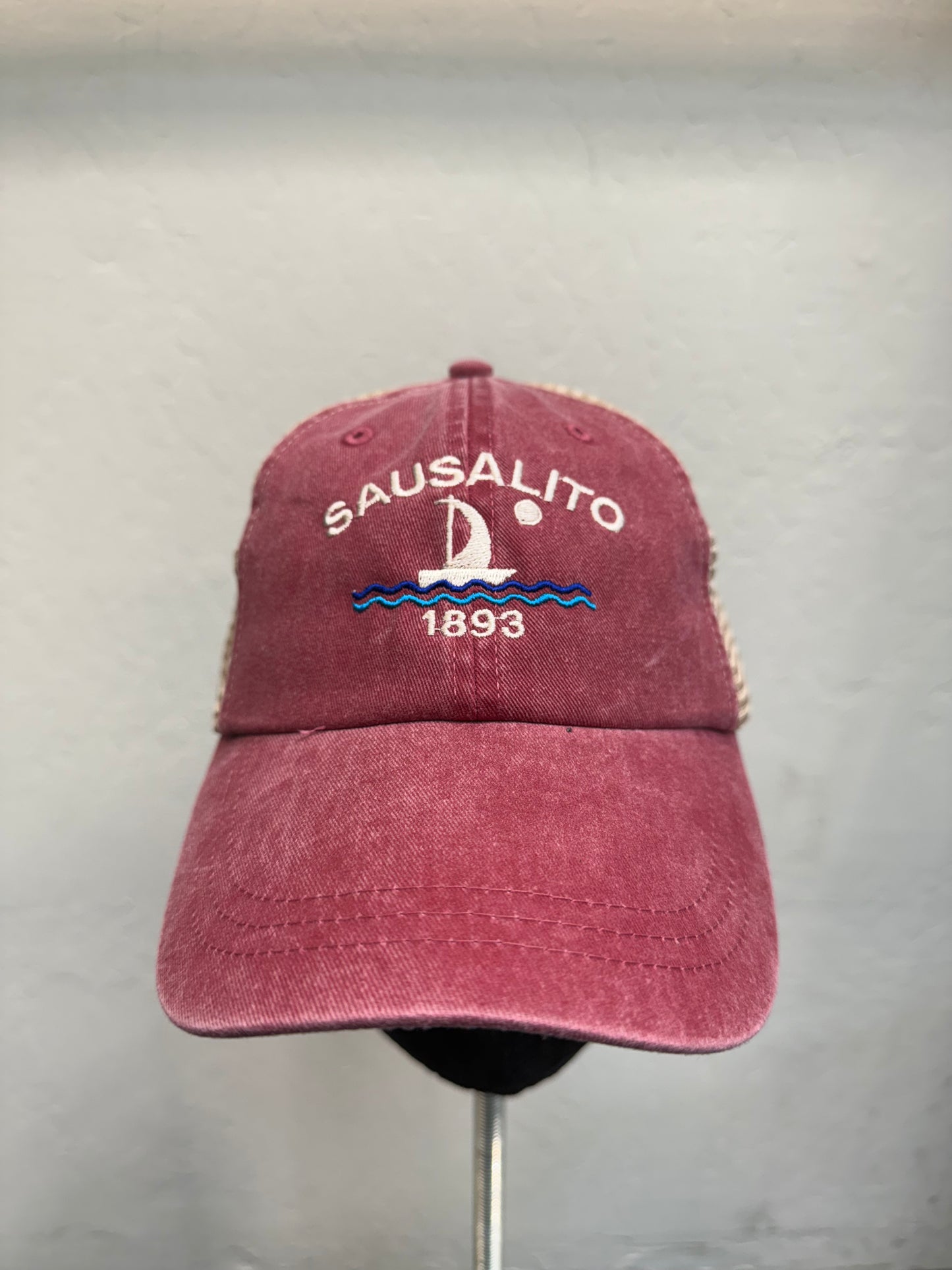Sausalito Full Moon Sail 1893 Over Washed Trucker Cotton And Mesh Cap
