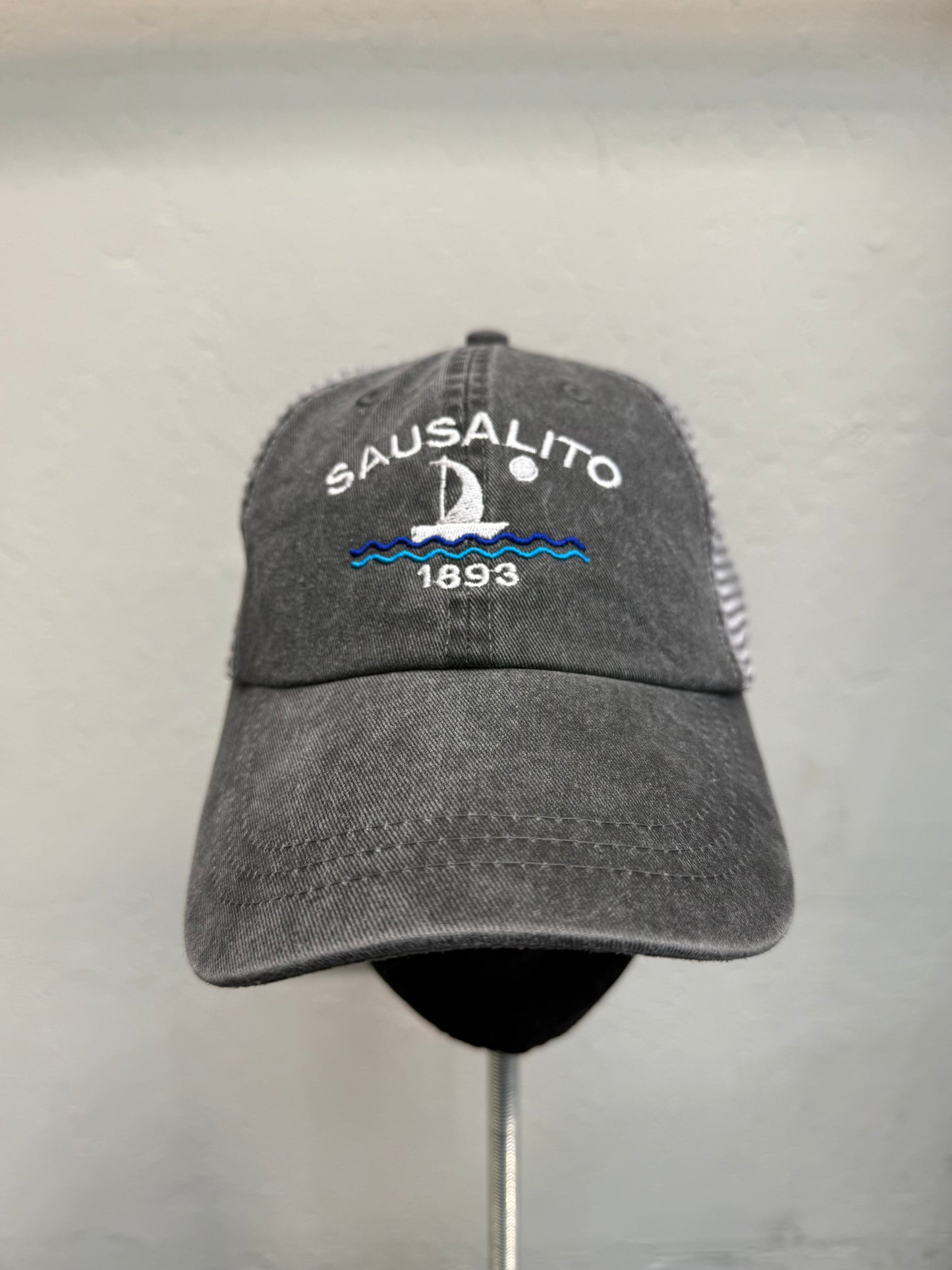 Sausalito Full Moon Sail 1893 Over Washed Trucker Cotton And Mesh Cap