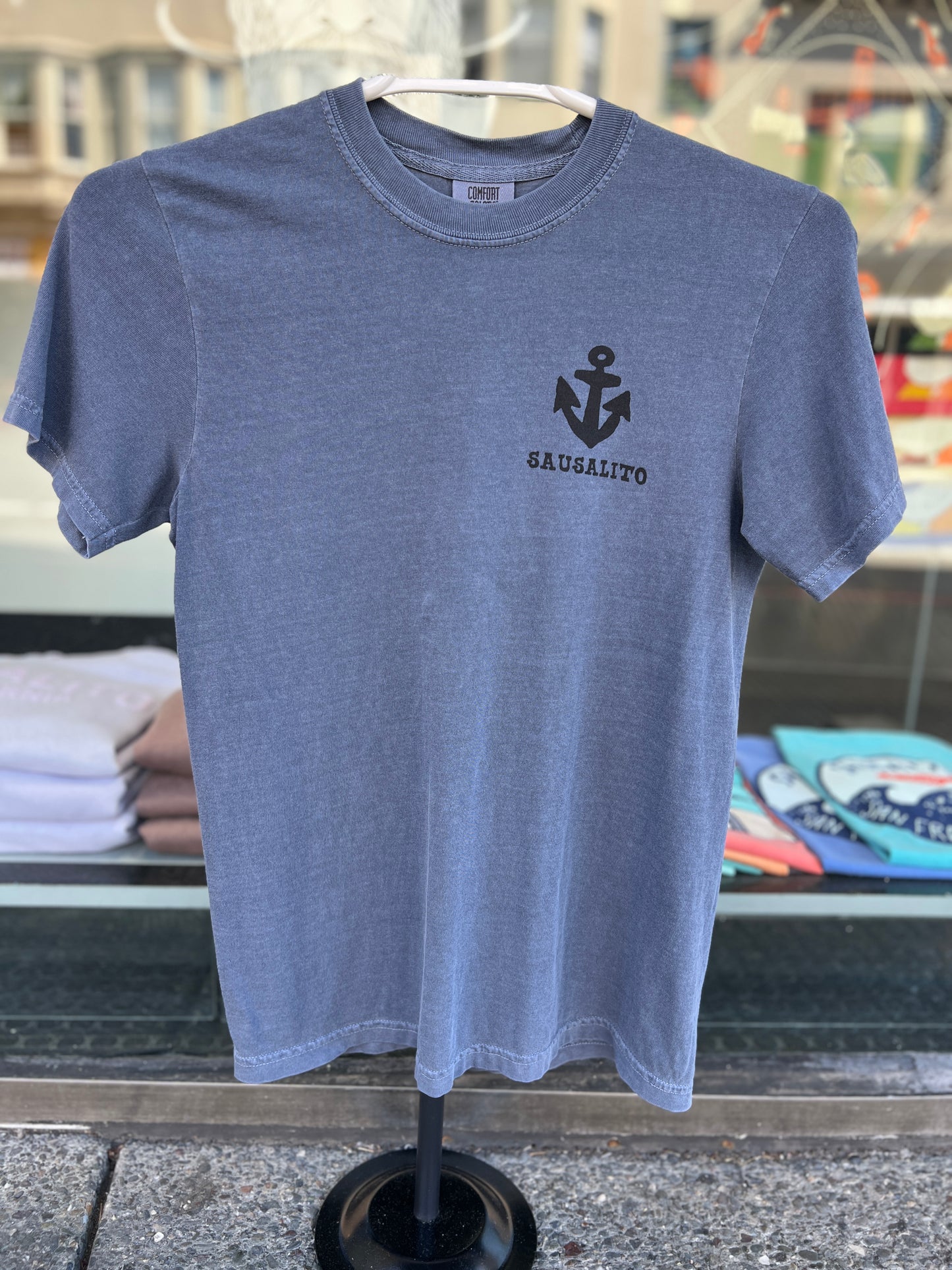 Sausalito Anchor Dog Unisex Short Sleeve Shirt