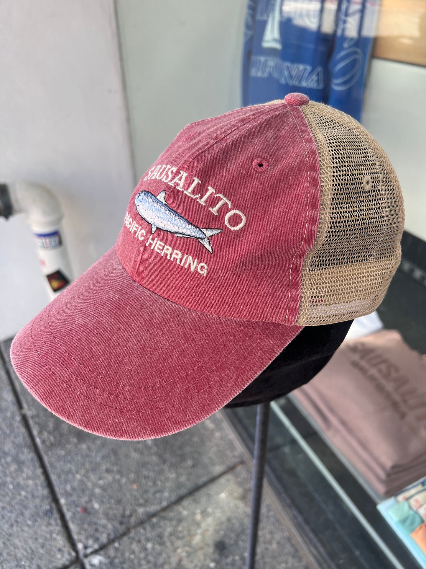 Sausalito Pacific Herring Over Washed Trucker Cotton And Mesh Cap