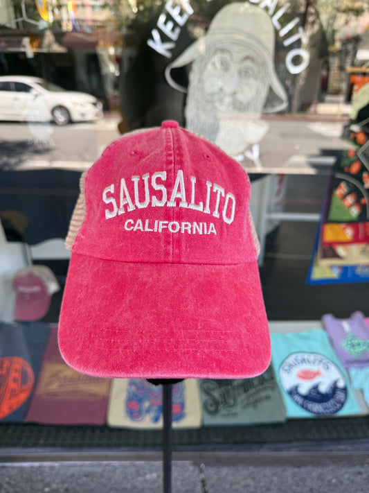 Sausalito California Over Washed Trucker Cap