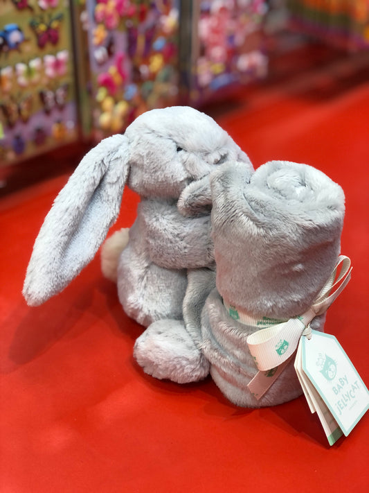 Jellycat Bashful Grey Bunny Soother Plush 5"