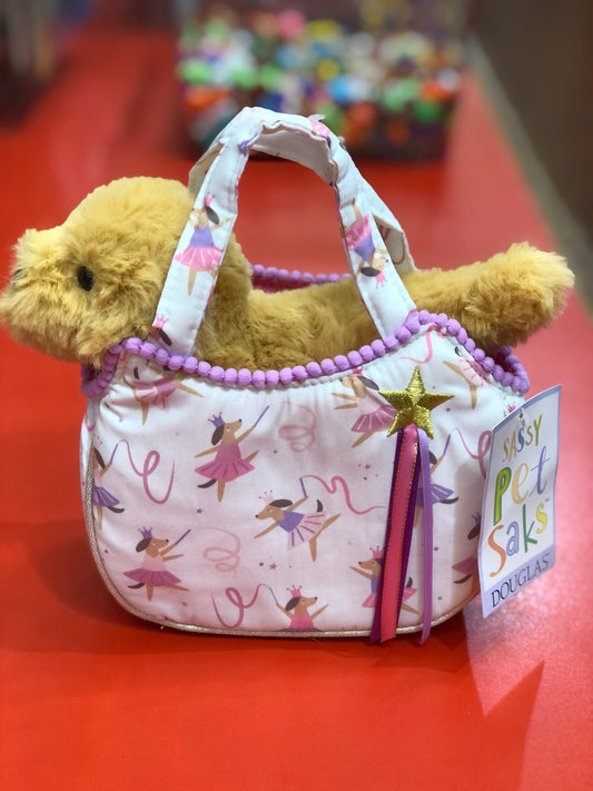 Douglas Dancing Pups Sassy Sak with Golden Retriever 7"