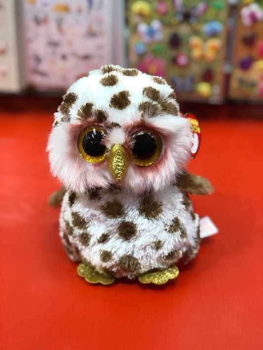 Ty Beanie Boo Whoolie Spotted Owl Plush 6"
