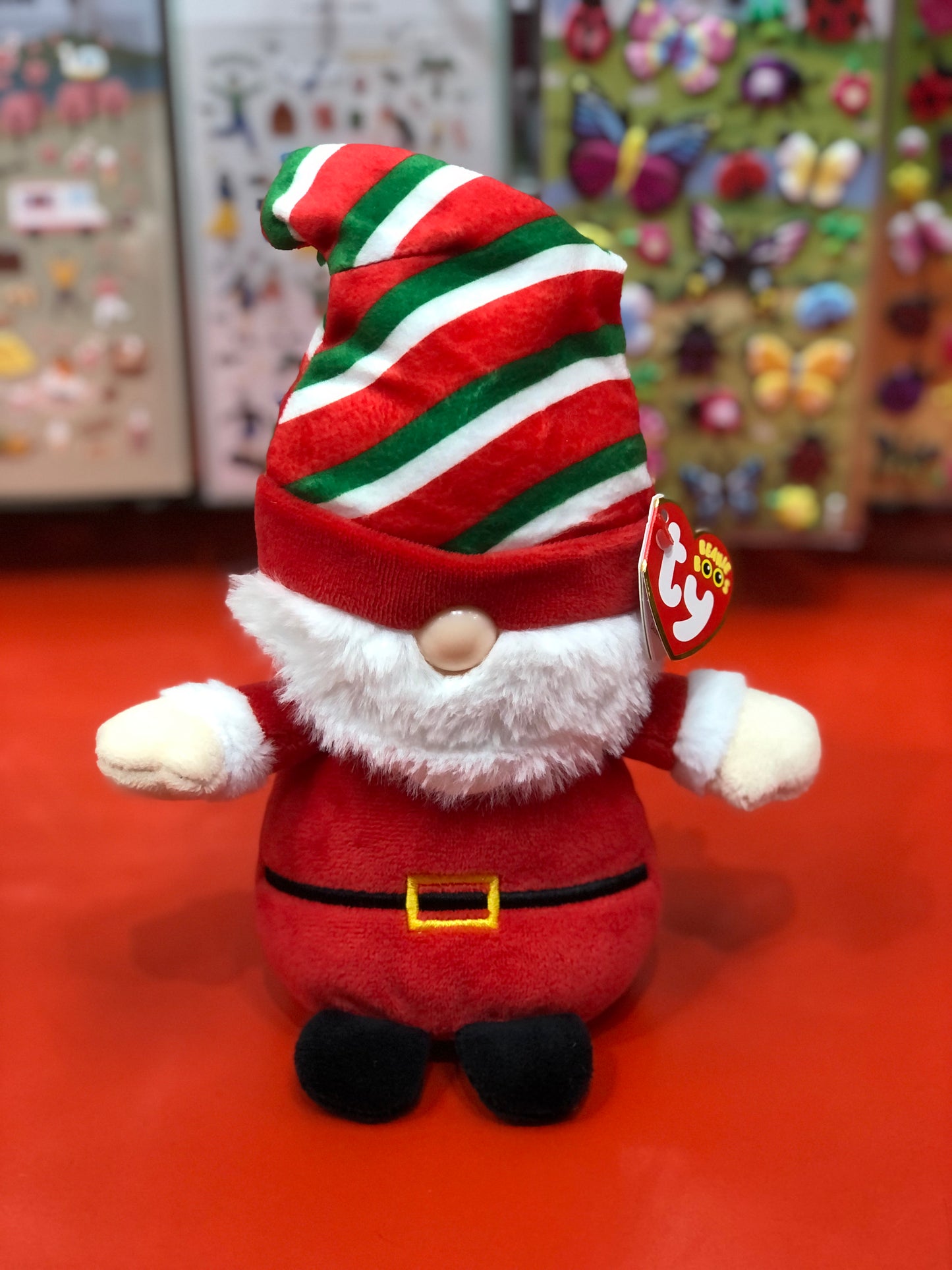 Ty Beanie Boo Gnewman Christmas Gnome Plush 6"