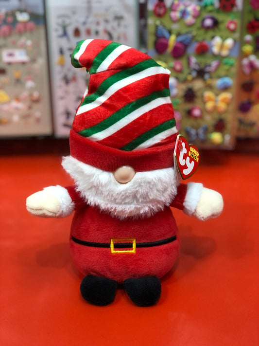 Ty Beanie Boo Gnewman Christmas Gnome Plush 6"
