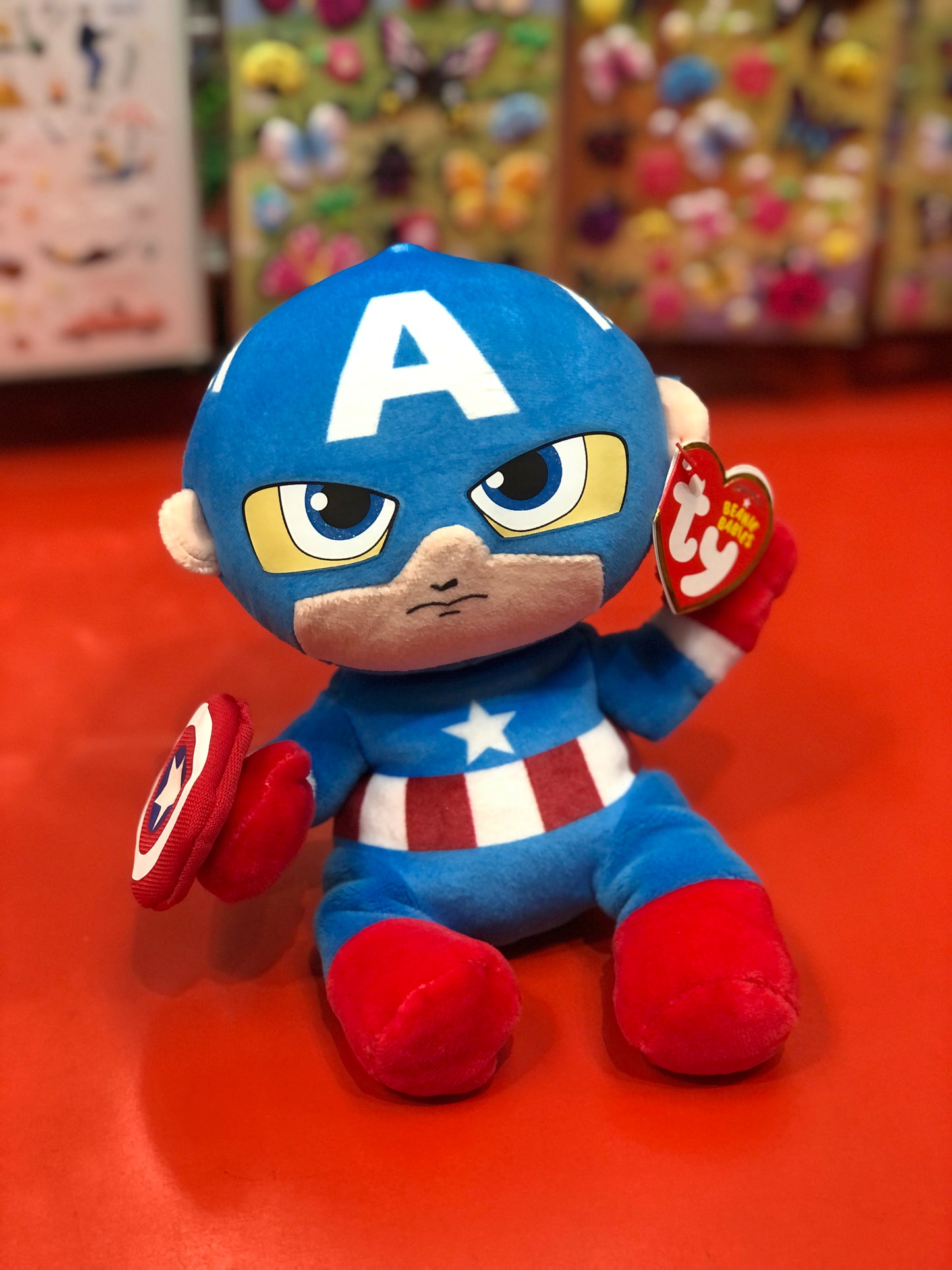 Ty Original Beanie Babies Soft Captain America From Marvel  Plush 7"