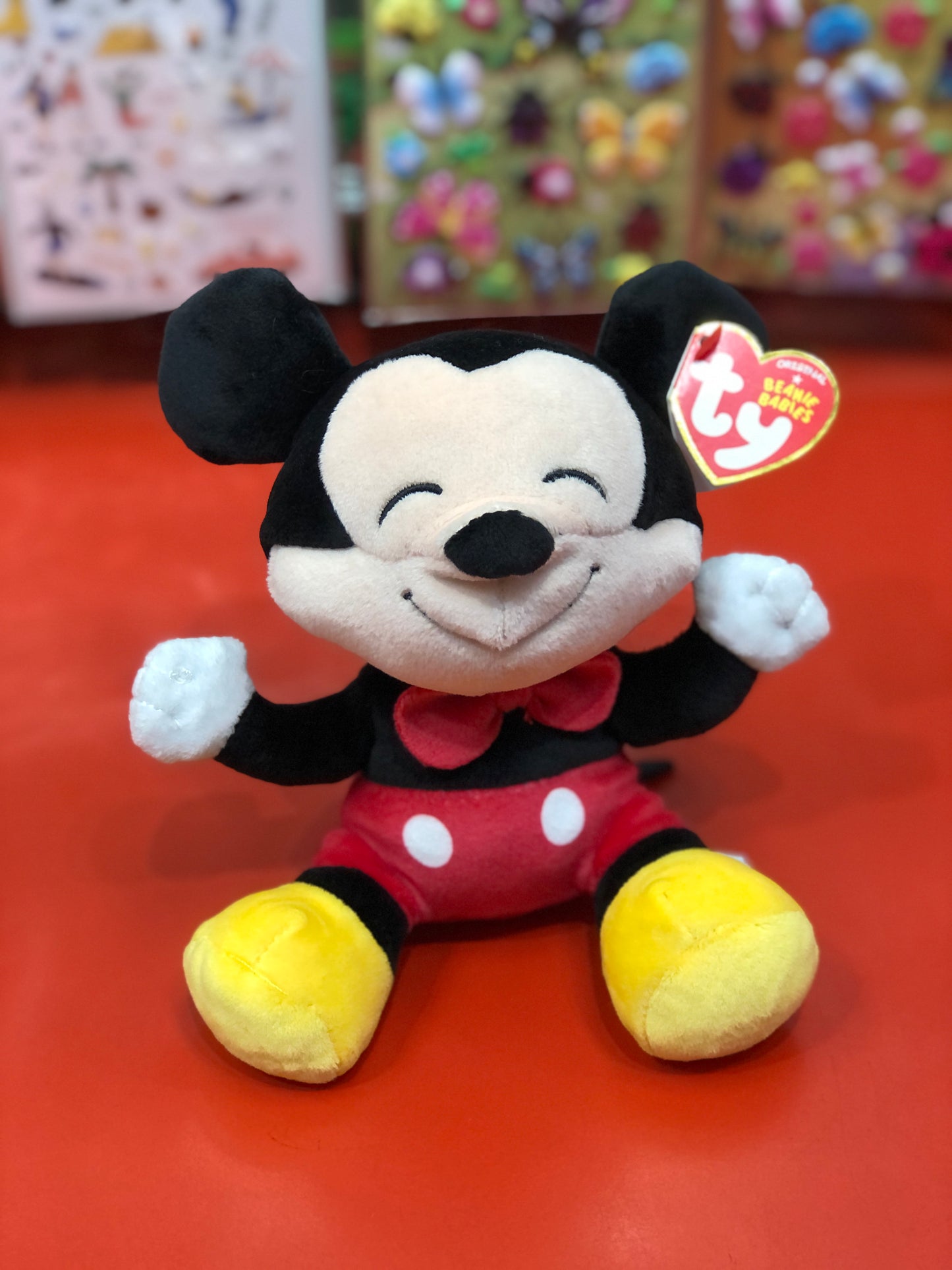 Ty Original Beanie Babies Mickey Mouse Soft Plush 7"