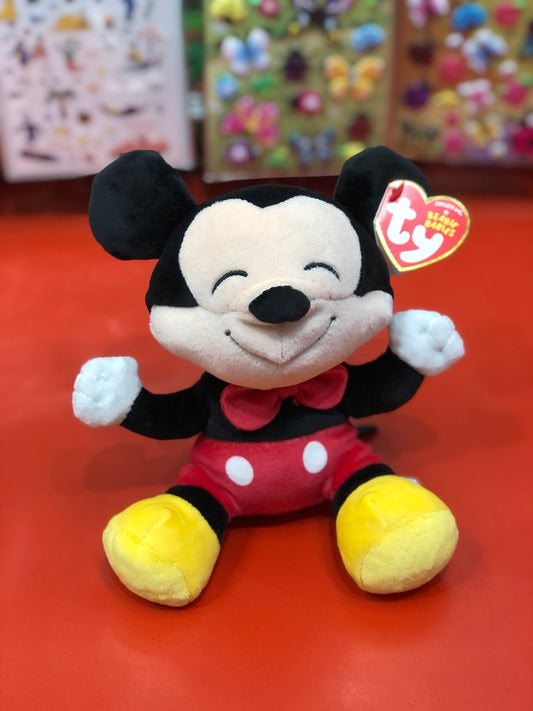 Ty Original Beanie Babies Mickey Mouse Soft Plush 7"