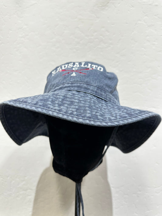 Sausalito Crossed Oars Over Washed 100% Cotton Bucket Hat