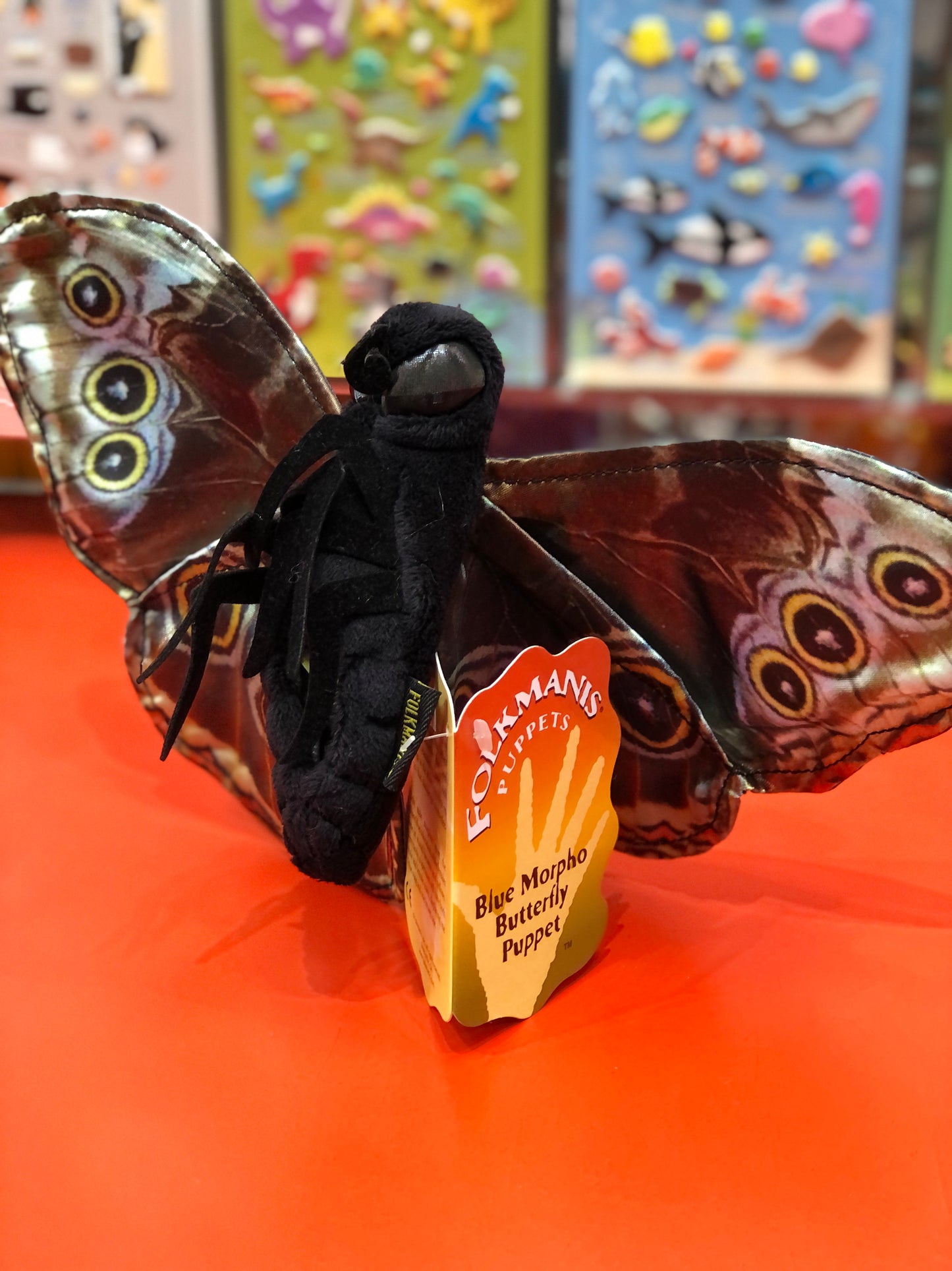 Folkmanis Blauer Morpho-Schmetterling Handpuppe 24 cm