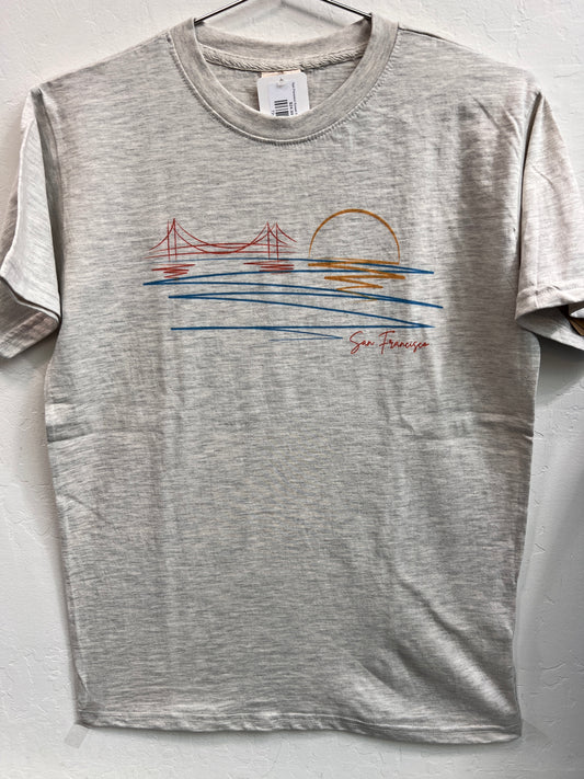 San Francisco Sunset Sketch Unisex Short Sleeve T Shirt