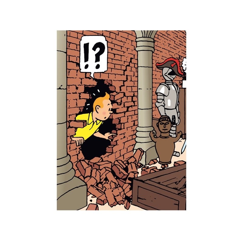 It is that moment when Tintin breaks through the wall ready to escape the dastardly Bird Brothers.
